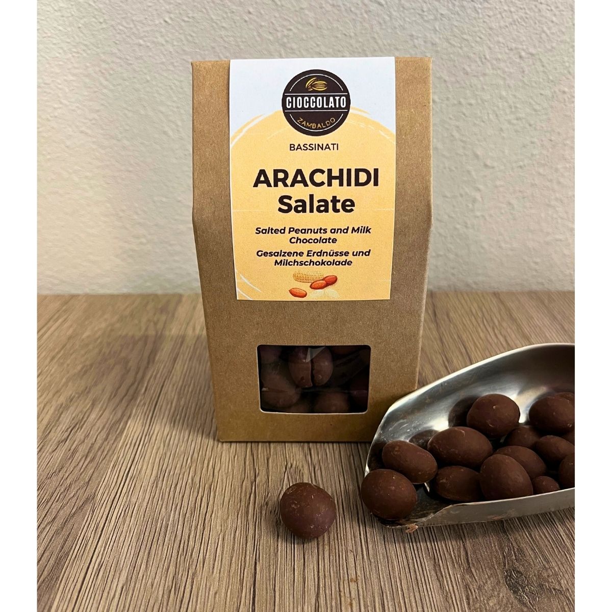 BASSINATI ARACHIDI SALATE - Dragées di arachidi salate con cioccolato al latte