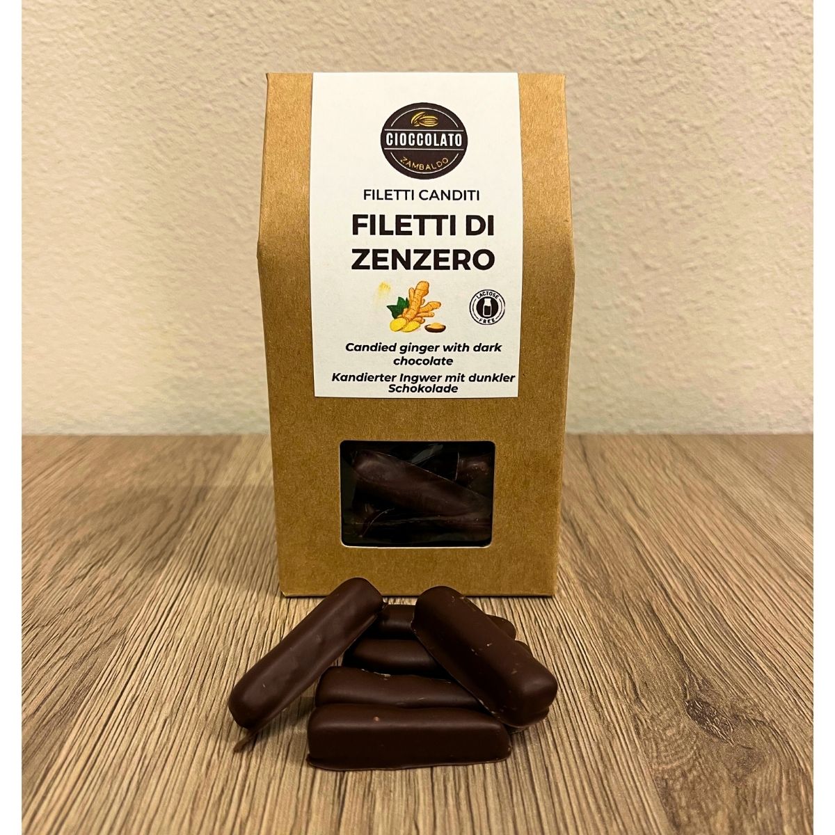 FILETTI DI ZENZERO - Filetti di zenzero candito con cioccolato fondente