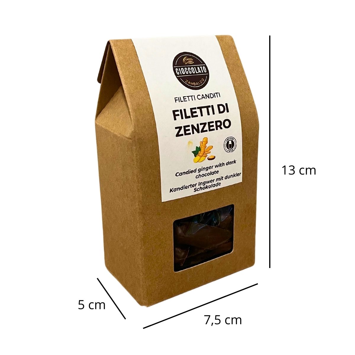 FILETTI DI ZENZERO - Filetti di zenzero candito con cioccolato fondente